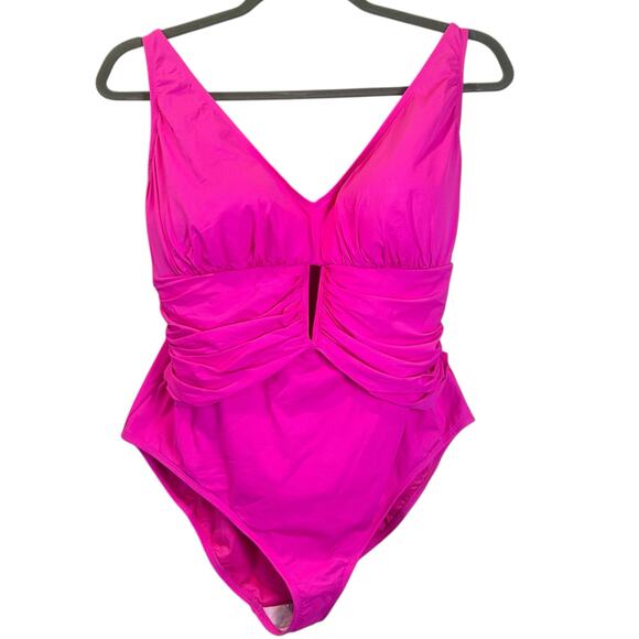 Bleu by Rod Beattie Molded-Cup One-Piece Swimsuit Pink Women Plus Size 22W NWT - Picture 2 of 7